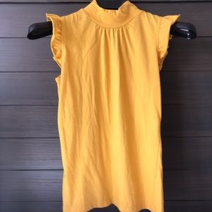 Yellow Turtleneck w/ Ruffle Sleeves